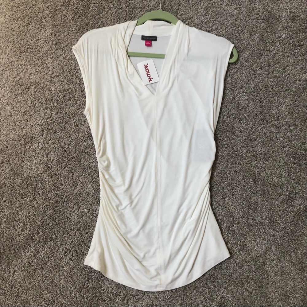 NWT Vince Camuto women’s sleeveless shirt top blouse cream size medium med m